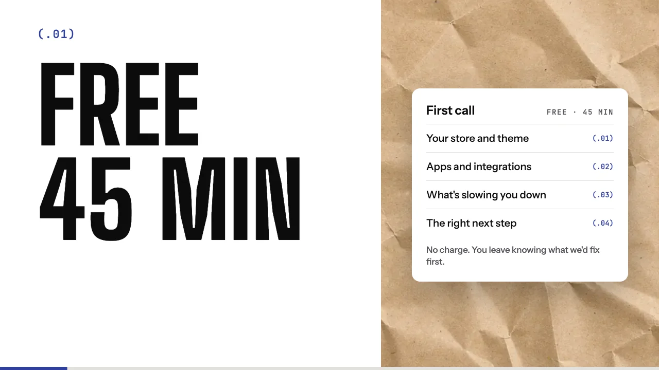 Still from the video: the first call is free, 45 minutes.