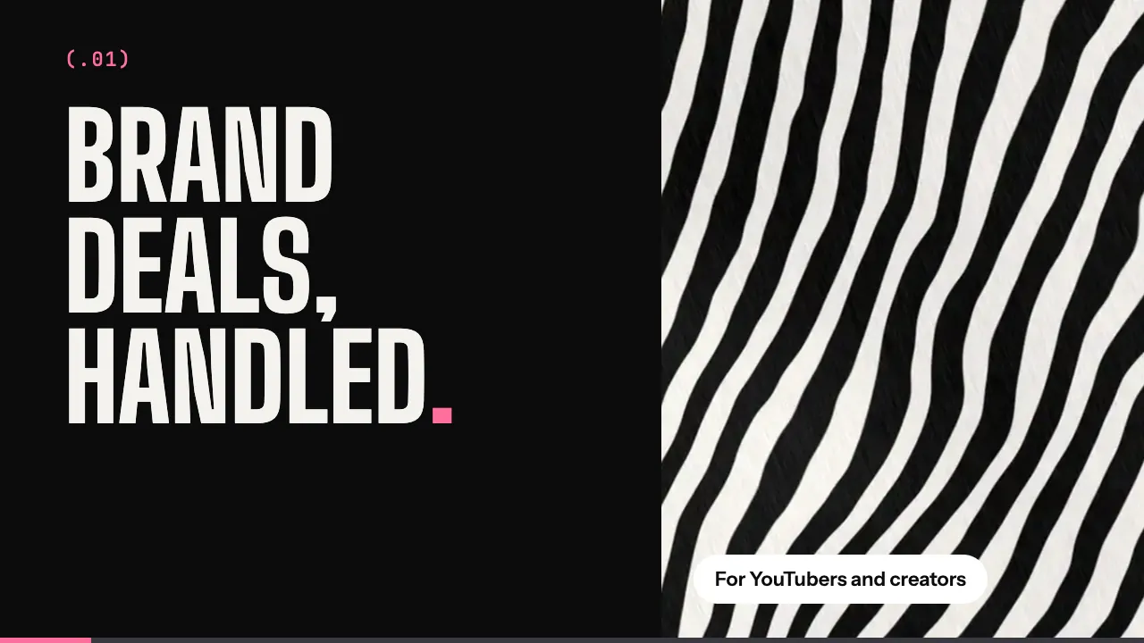 Still from the video: Brand deals, handled.