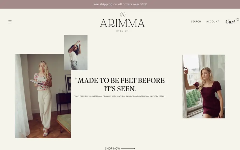 Arimma's Shopify store
