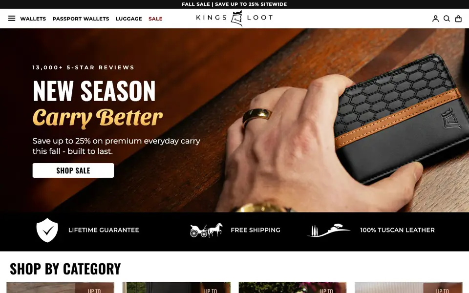 Kings Loot's Shopify store